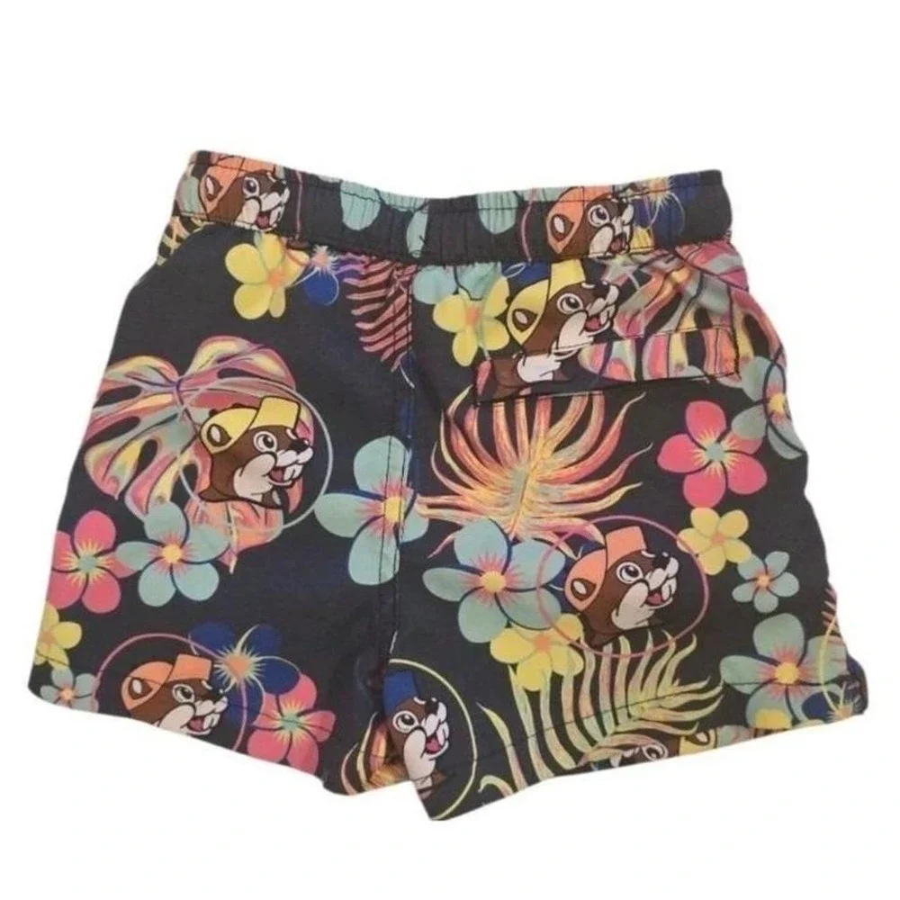Buc-ees  Floral Hawaiian Print Toddler Boys Size 2T Swim Trunks Shorts #311‎